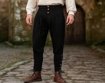 Mittelalterliche Wikinger Herren Hose, Larp historische Piraten Hose, Renaissance Faire Cosplay Hose, Ren Faire Fantasy Hose, Reenactment Hose