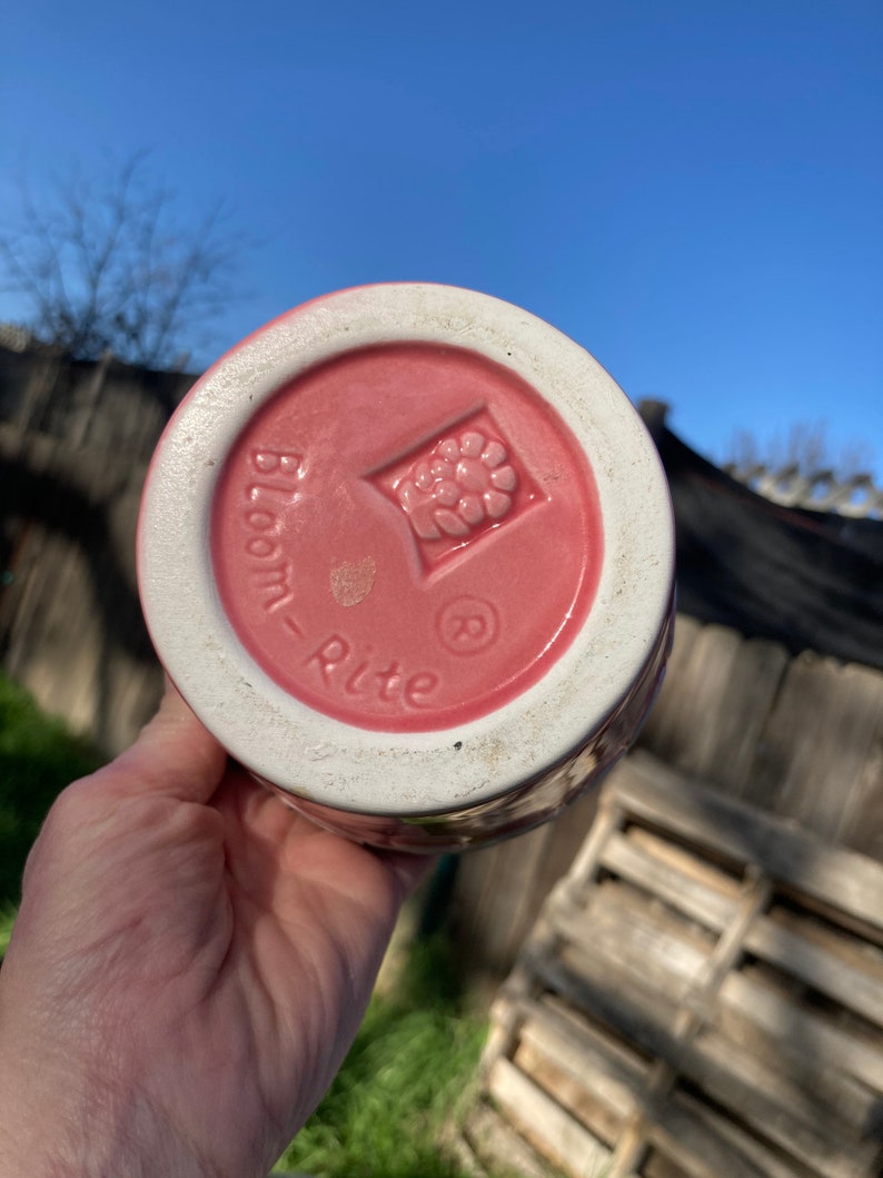 Vintage Bloom-rite Ceramic Pink Planter - Etsy