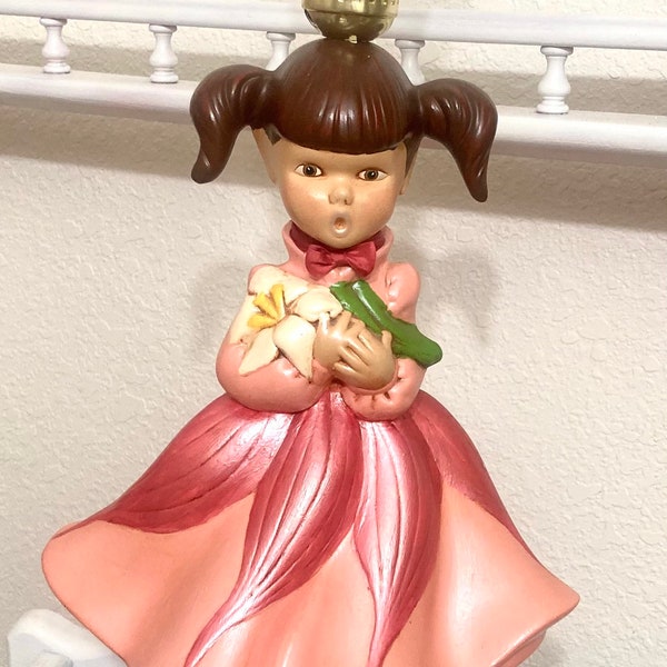 Vintage Upcycled Holland Mold Girl Figurine Lamp