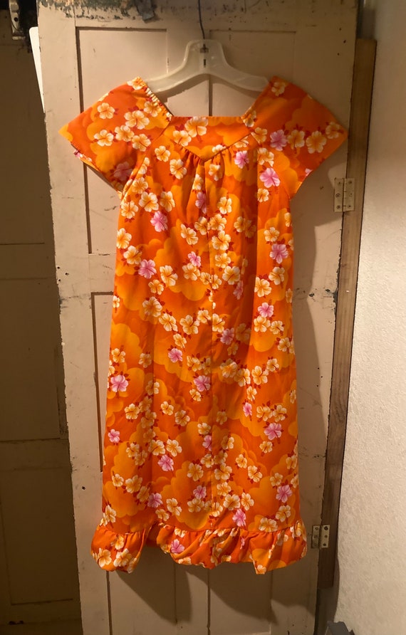 Vintage 1960s XS/S Hawaiian Tiki/Muu Muu Dress - image 2