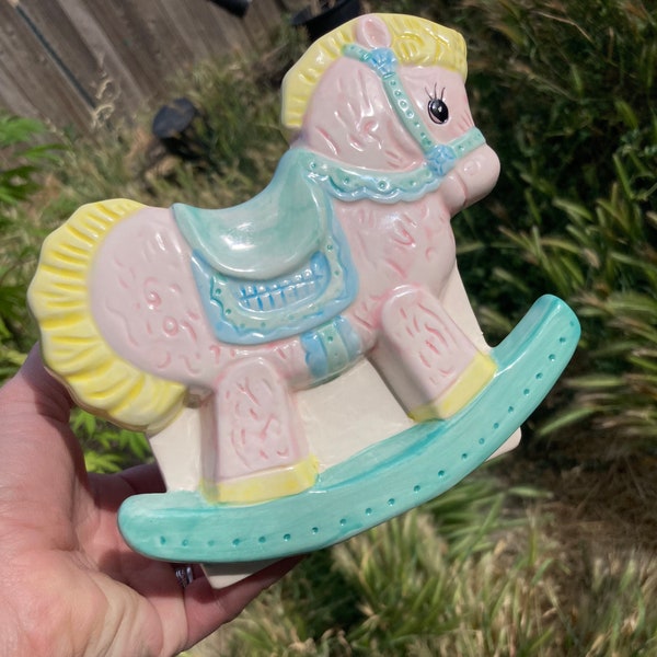 Vintage Napco Rocking Horse Nursery Planter