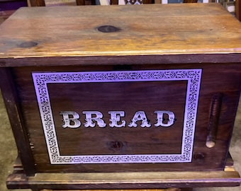 Vintage Knock On Wood Corp Wooden Bread Box