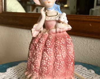 Vintage Porcelain Underwriters Laboratories Little Bo Peep Luz nocturna portátil
