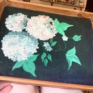Vintage Hand Painted Floral Serving Tray