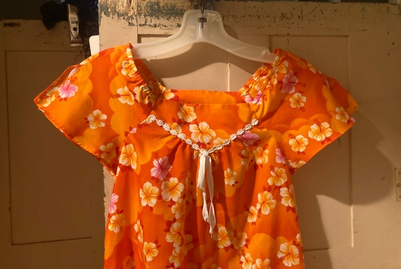 Vintage 1960s XS/S Hawaiian Tiki/Muu Muu Dress - image 5