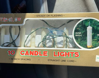 Vintage Everglow Candle Lights/Christmas String Lights