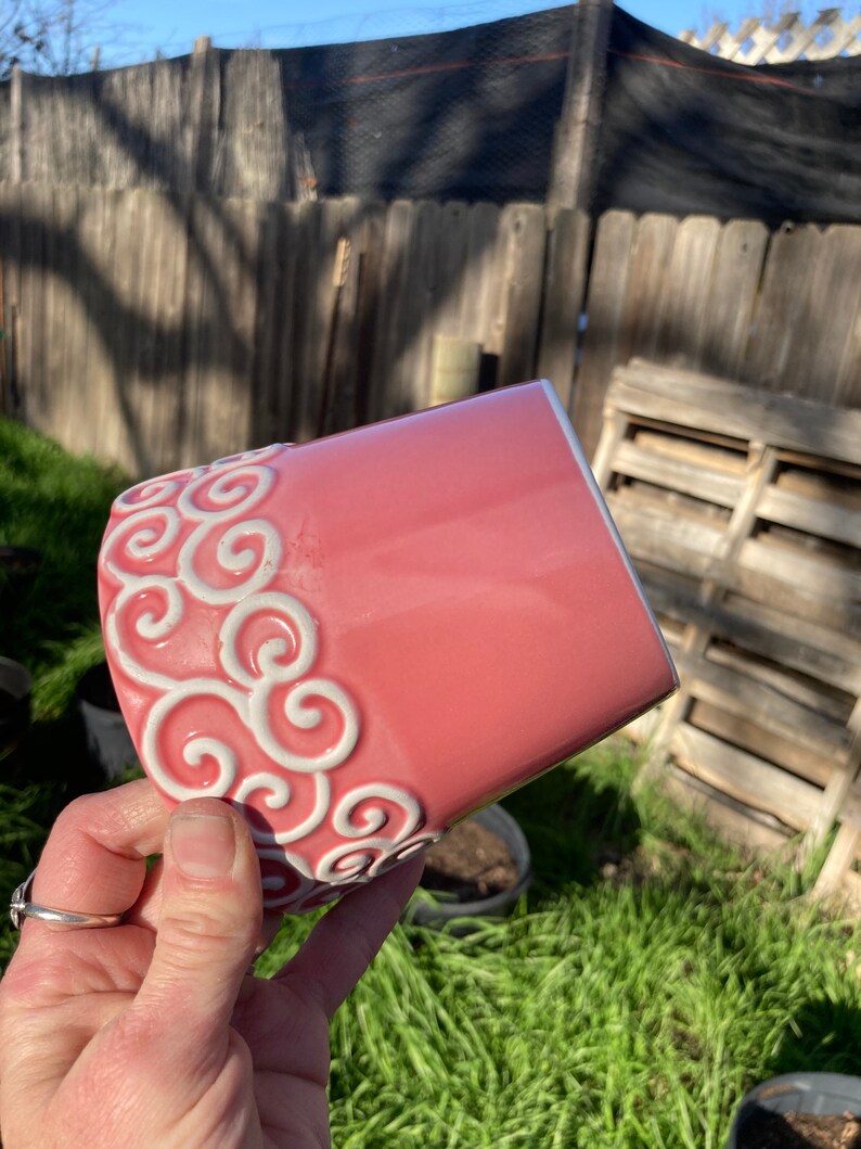 Vintage Bloom-rite Ceramic Pink Planter | Etsy
