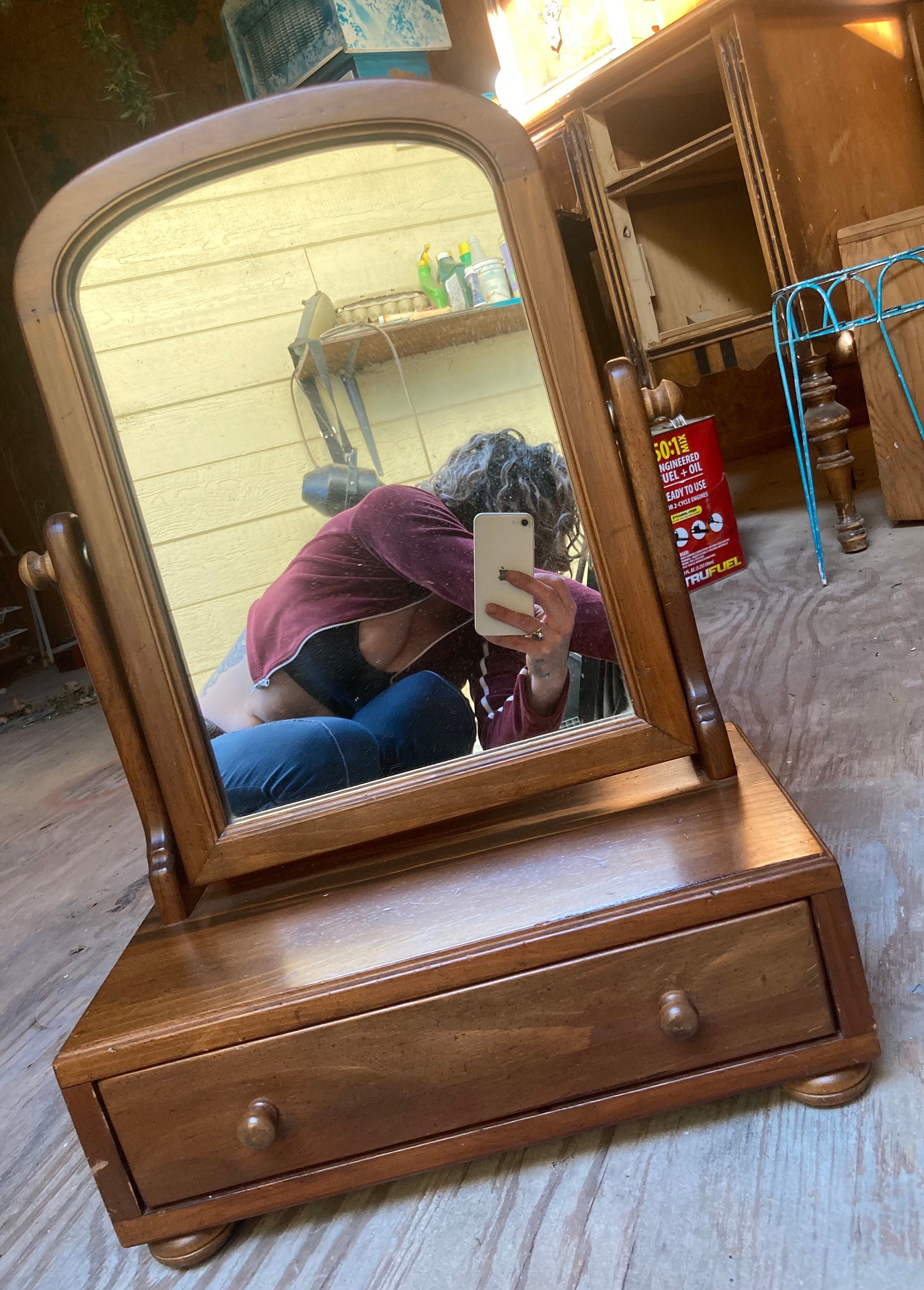 Vintage Ethan Allen Nutmeg Maple Wood Shaving Mirror - Etsy