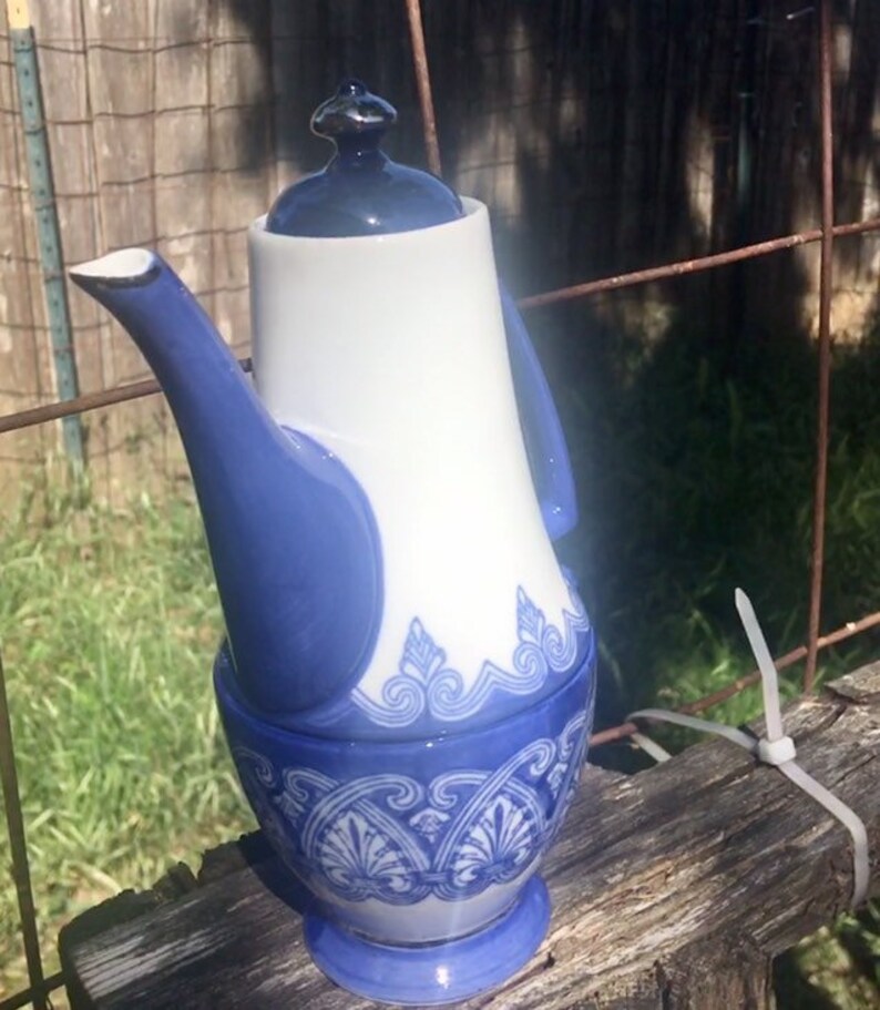 Vintage Bombay Company Porcelain Stackable Teapot and Footed Etsy