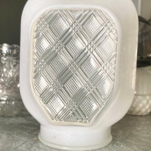 Vintage White Milk Glass Rectangular Lamp Shade