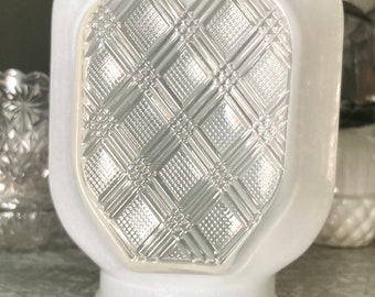 Vintage White Milk Glass Pantalla de lámpara rectangular