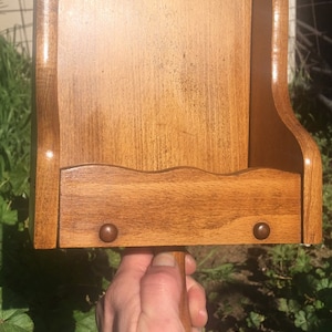 Vintage wood mailbox letter holder