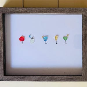 Cocktails Sea Glass Art