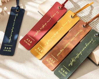 Personalized Leather Bookmark,Anniversary Gift Idea,3 Year Anniversary Gift,Third Anniversary Gift,Book Lover Gift For Him,Gift For Her