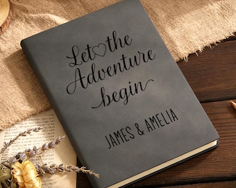 Custom Adventure Memory Book - Personalized Travel Scrapbook for Couples, Boyfriend, Husband, Newlyweds - Anniversary & Valentine‘s Day Gift