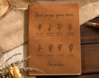 Personalized Spiral Bible Journal | Custom Name Scripture Notebook | Religious Gift for Her | Prayer & Gratitude Journal for Christian Women
