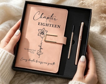 Personalized 18th Birthday,Gifts For Her Birth Flower Journal,Custom Name Notebook Milestone,Keepsake Gift,For Daughter Niece Or Best Friend