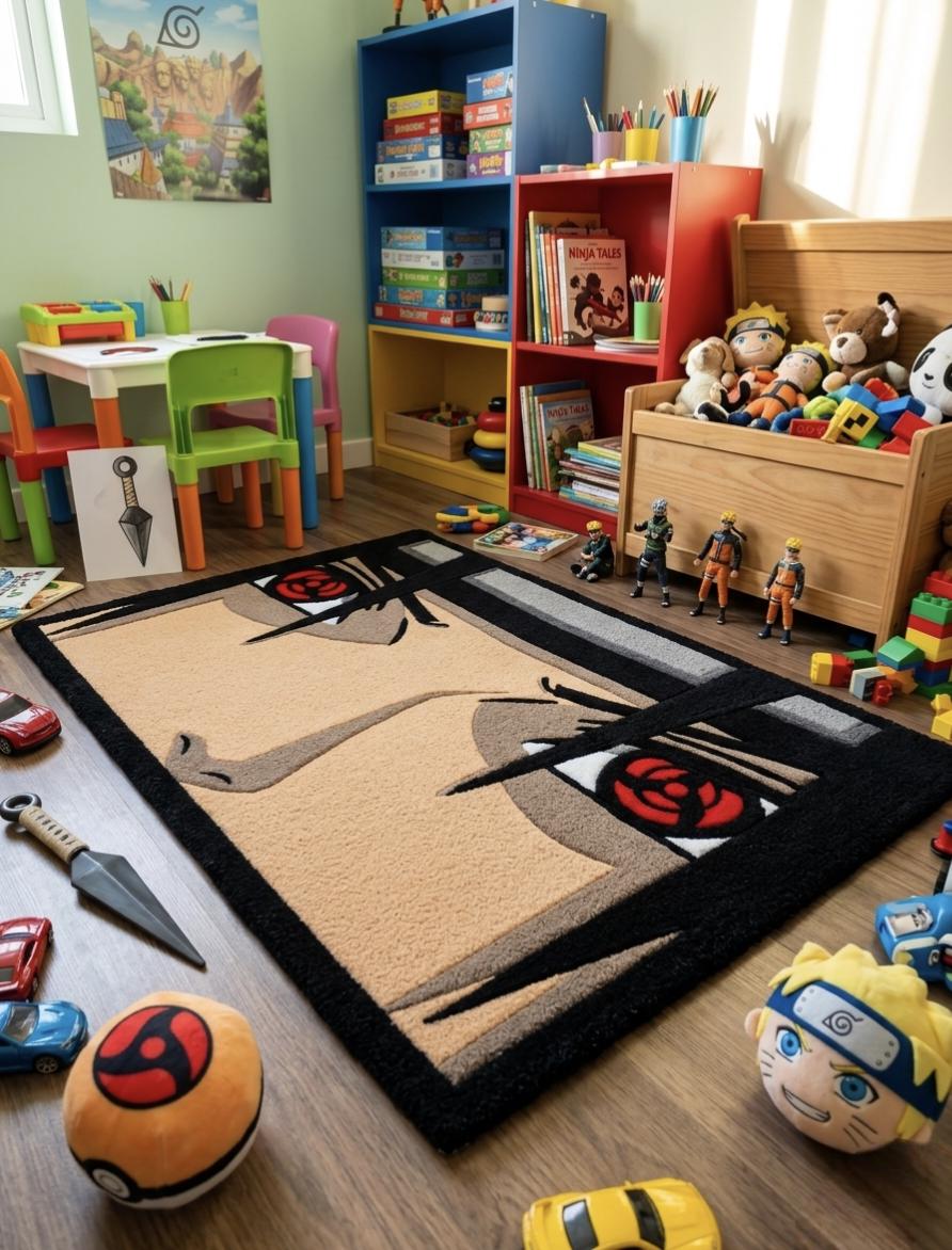 Handmade Itachi Uchiha Sharingan Rug – Naruto Anime Fan Art Floor Mat ...