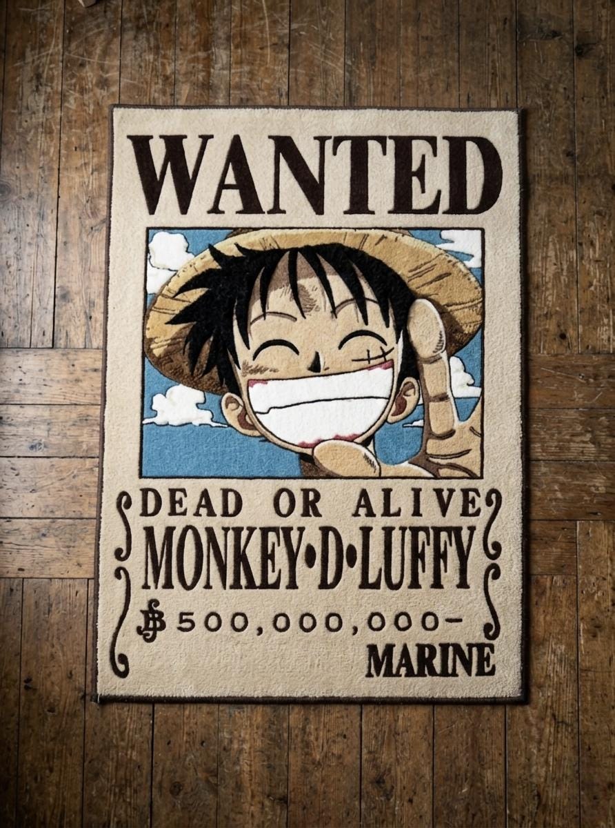 One Piece Wanted Poster Rug - Etsy