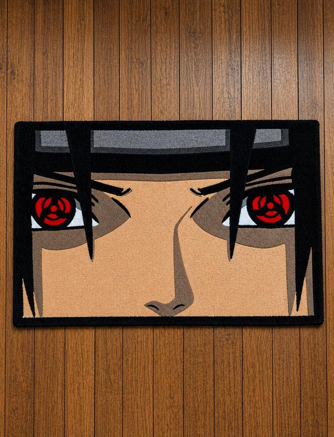 Handmade Itachi Uchiha Sharingan Rug – Naruto Anime Fan Art Floor Mat ...