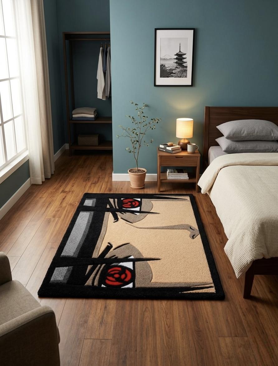 Handmade Itachi Uchiha Sharingan Rug – Naruto Anime Fan Art Floor Mat ...