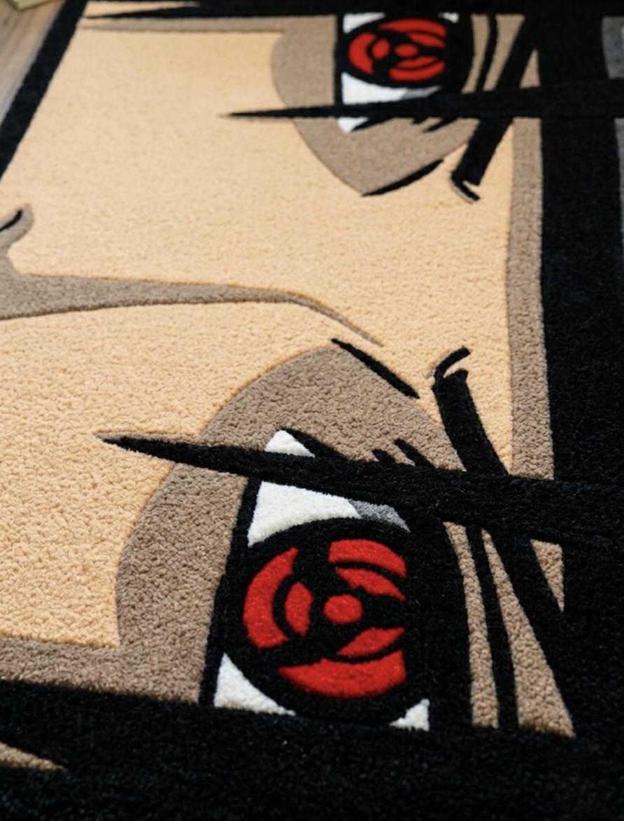 Handmade Itachi Uchiha Sharingan Rug – Naruto Anime Fan Art Floor Mat ...