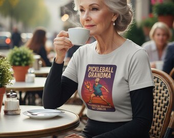 Pickleball Grandma, uniseks T-shirt, grappig Power-T-shirt voor ouderen