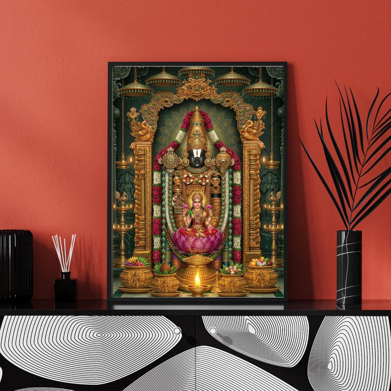 Tirupati Balaji Wall Art, Hindu God Poster, Venkateswara Digital Print ...