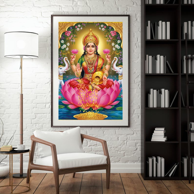 ashtalakshmi decor，brass wall hanging，hindu goddess decor，lakshmi wall art，vastu wall decor，pooja room decor，brass ashtalakshmi，divine wall decor，temple wall decor，prosperity wall art，spiritual decor，handcrafted brass，Brass Gift