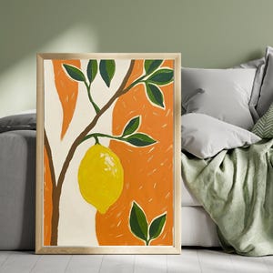 Lemon Kitchen Wall Art: Modern Fruit Print (Digital Download)