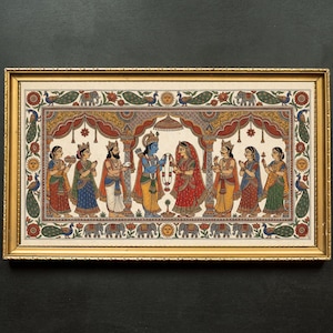 Indian Traditional Ram Sita Wedding Painting, Sita Swayamwar Hindu God, Spiritual Decor