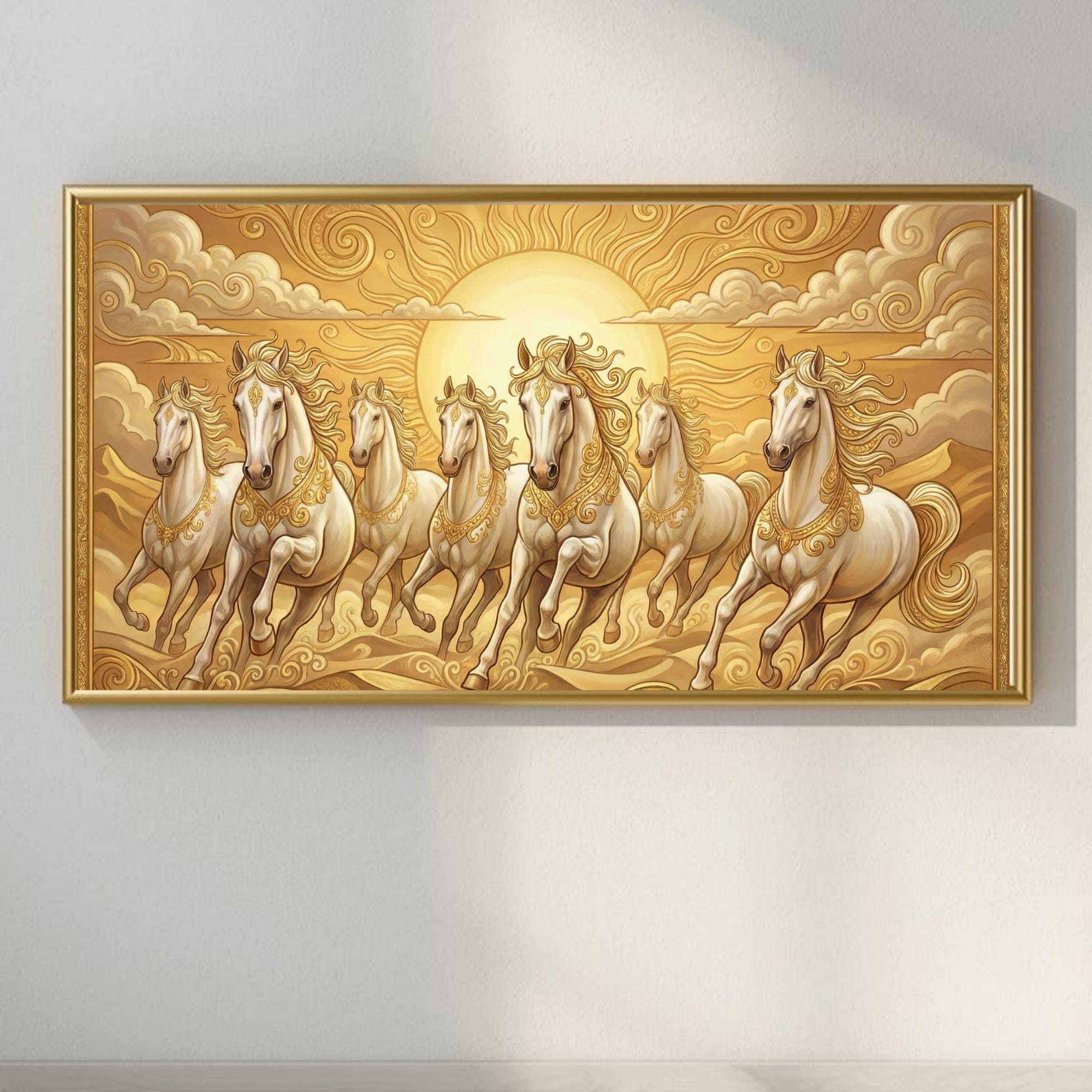 Feng shui lucky seven horses painting - Etsy 日本