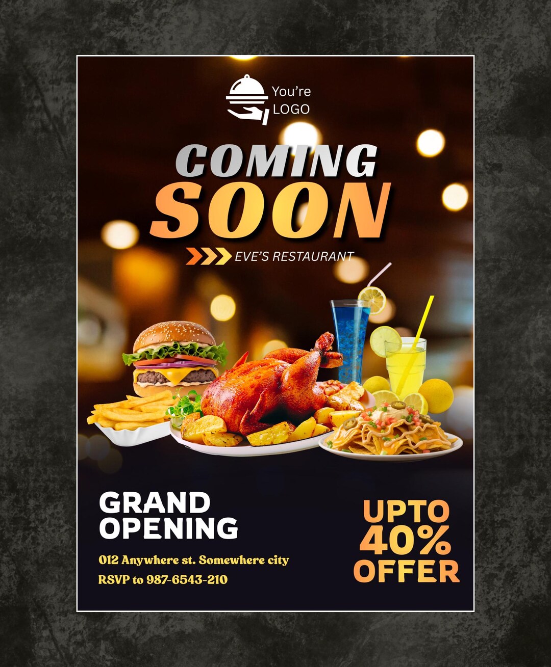 Restaurant Coming Soon Invitation, Grand Opening Flyer, Food Business ...