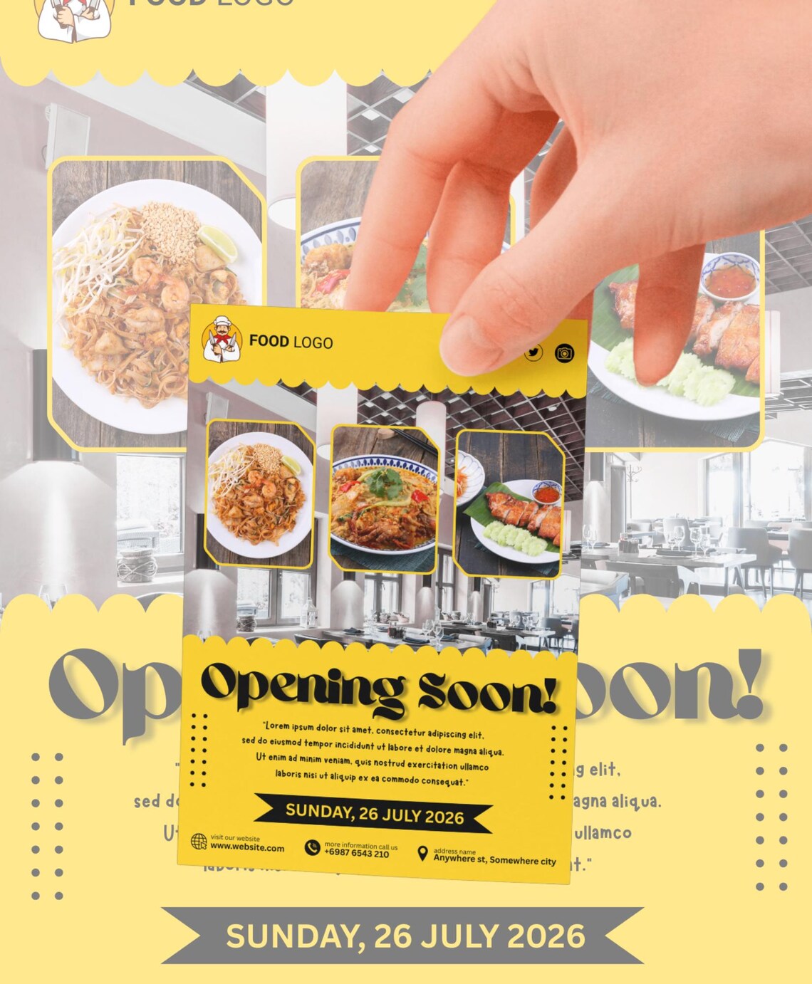 Opening Soon Invitation Template | Restaurant Grand Opening Flyer ...