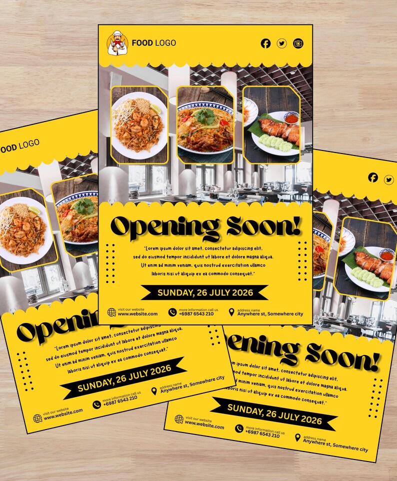 Opening Soon Invitation Template | Restaurant Grand Opening Flyer ...
