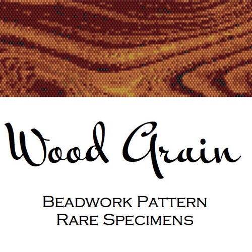 SALE - 50% off - discontinuing - Wood Grain Bracelet Pattern - Peyote Stitch Faux Bois Beadwork Pattern - PDF file