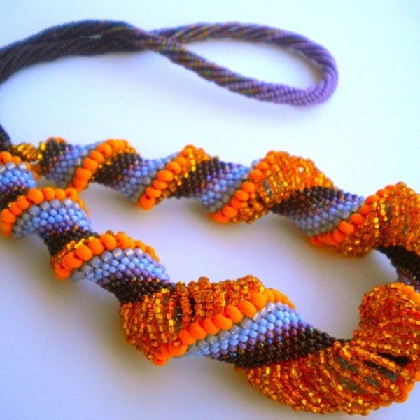Orange Dutch Spiral necklace