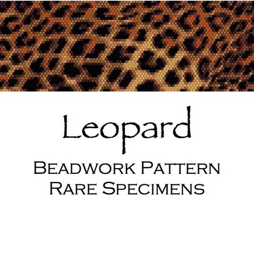 Leopard Fur Print Peyote Stitch and Loom Beadwork Pattern - Cuff Bracelet - Bookmark - PDF instant download