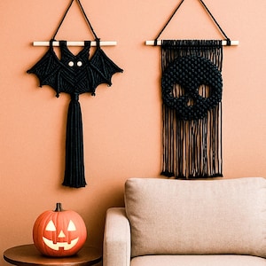 Handmade Black Bat Wall Decor, Halloween Decorations, Spooky Halloween Decor, Holiday Wall Decor, Halloween Hanging Ornament, Halloween Gift
