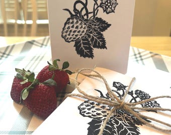 Strawberry Blank Card Set of 5