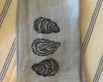 Oyster tea towel