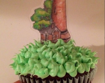 Currituck Lighthouse Cupcake Toppers
