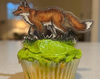 Fox Reusable Cupcake Toppers
