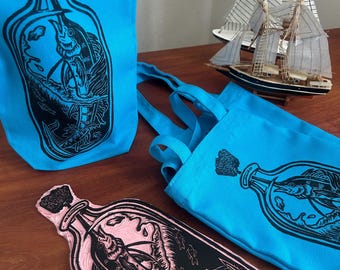 Blue Sailfish Wine Tote