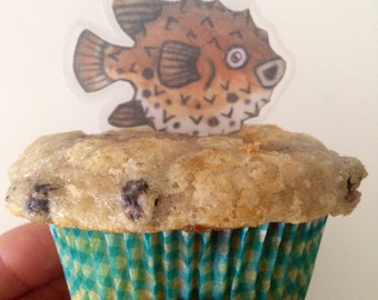 Pufferfish Cupcake Topper