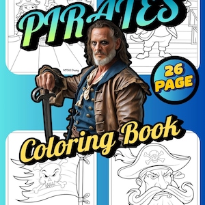 26-Page Pirate Coloring Book – Printable Pirate Adventures for Kids with Treasure Maps and Swashbuckling Fun