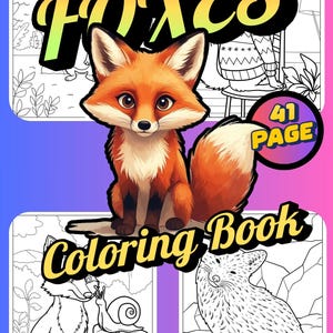 41-Page Fox Coloring Book – Printable Woodland Fox Illustrations for Kids and Animal Lovers