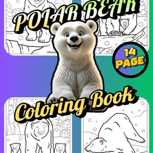 14-seitiges Eisbär-Malbuch – Druckbarer Arktischer Tier-Spaß für Kinder und Naturliebhaber