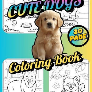 22-Page Cute Dogs Coloring Book – Adorable Puppy-Themed Printable Pages for Kids and Dog Lovers