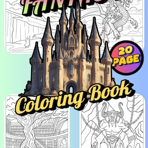 20-Page Fantasy World Coloring Book – Magical Creatures and Enchanting Scenes for Kids and Adults